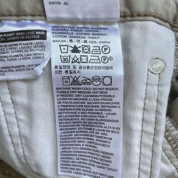 LEVIS Beige Jeans Mens 38 x 30 Straight-Leg Regular-Fit Denim Beige Stretch - Picture 6 of 7